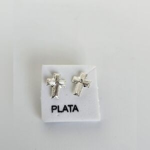 925 Sterling Silver Cross Stud Earrings ✨ Dainty Religious Minimalist